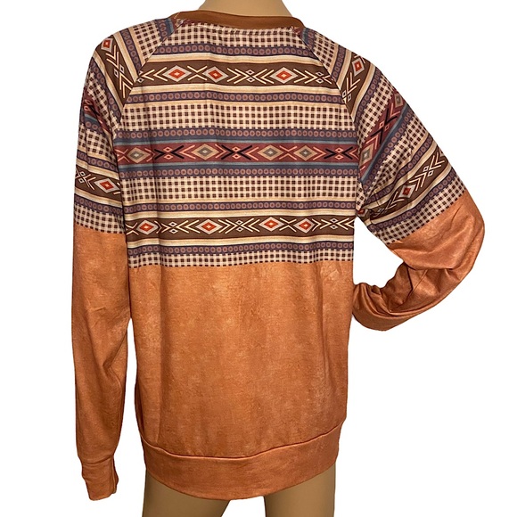 🆕 EXCLUSIVE  | SOUTHWESTERN CHECKERED SWEATSHIRT TOP  SZ L - Picture 2 of 15